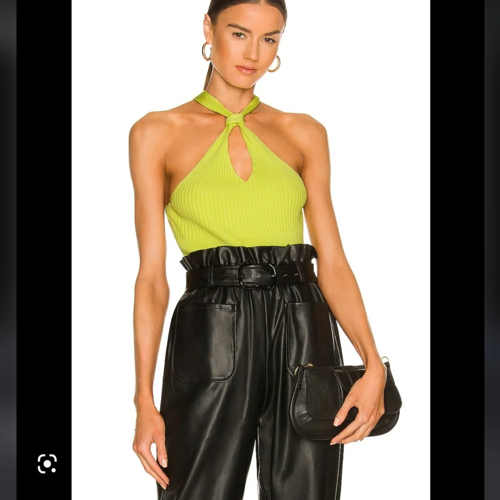 Jonathan Simkhai Andrea Rib Halter in Lime - Picture 8 of 15